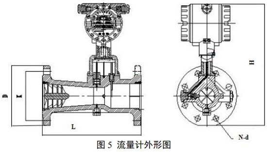 溫壓補償型旋進旋渦流量計外形圖